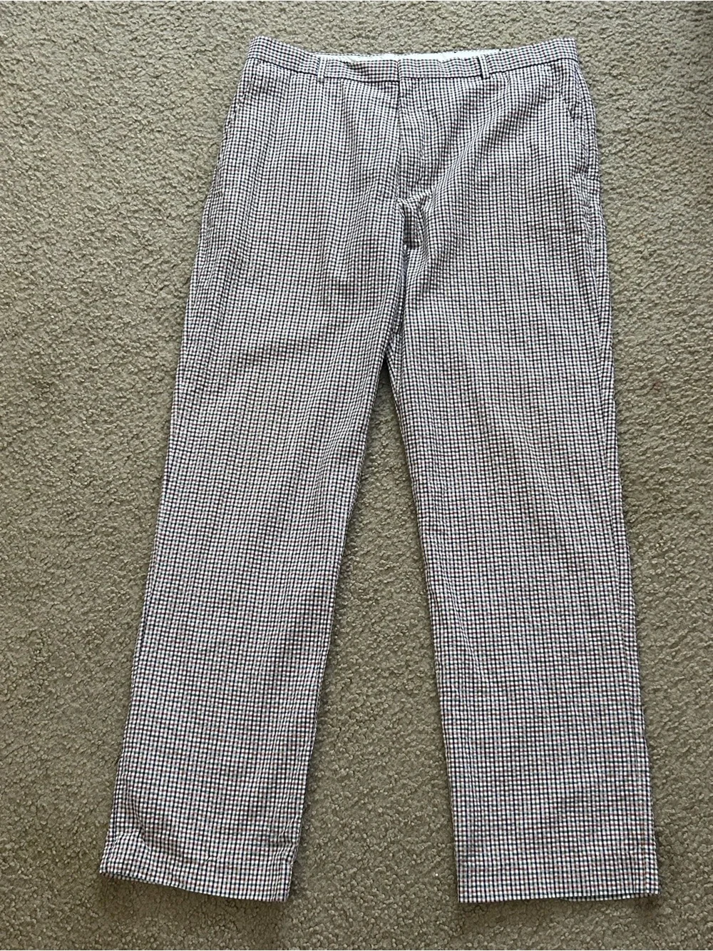 J. Crew Seersucker Gingham Check Pants Mens 34x32 Multicolor Cotton Straight Leg